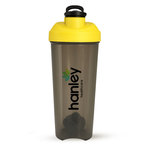 Hanley Shaker Bottles for Gym, Yellow Cap, 700ml (Plastic)